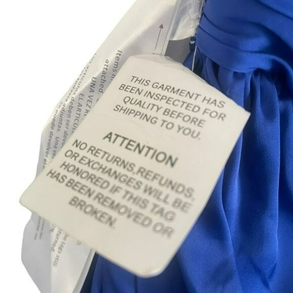 Ileena Mac Duggal One Shoulder Long Sleeve Sapphire Blue Maxi Dress Formal Gown - Picture 9 of 9